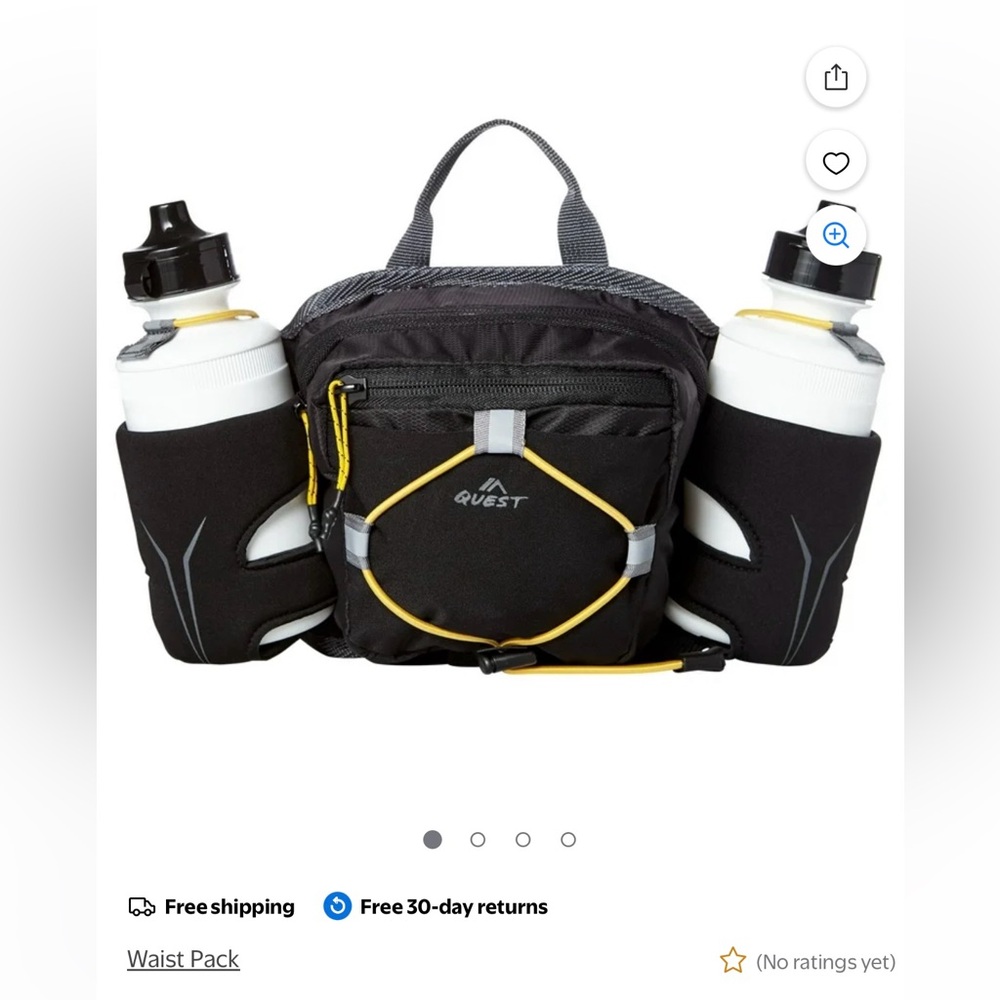 Quest Black and Yellow waist pack runner bag new NWT